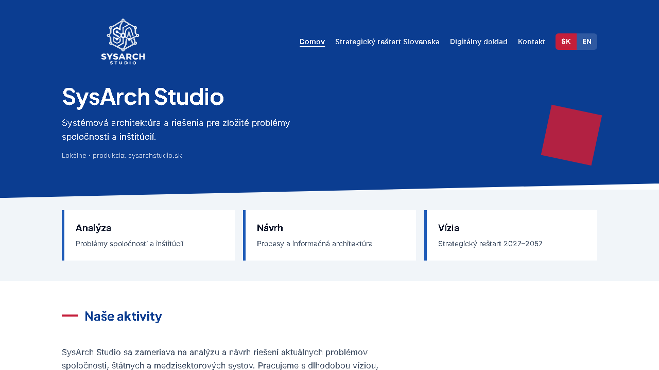 Preview: SysArch Studio (SK/EU)