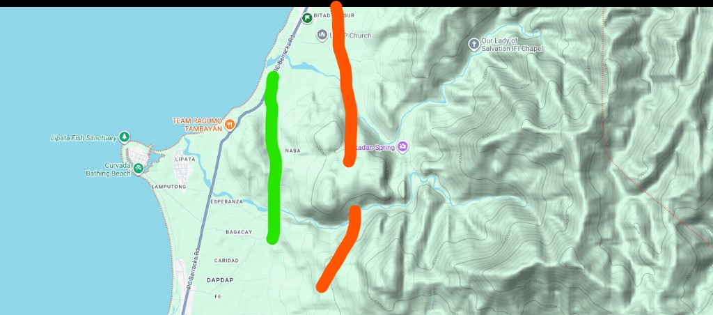 Culasi–Bitadton green versus orange alignment